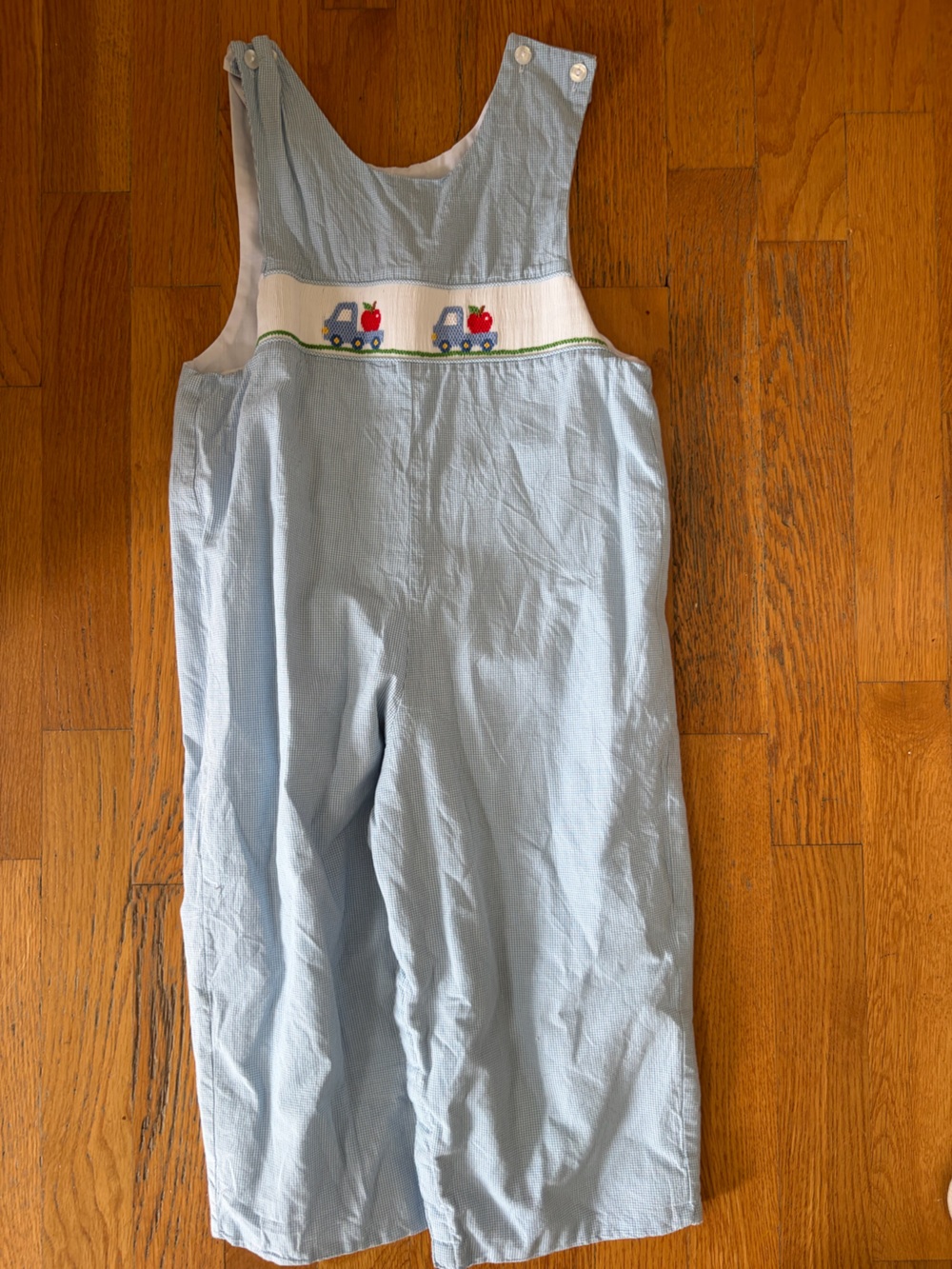 Light Blue Smocked longalls petit Bebe 3t